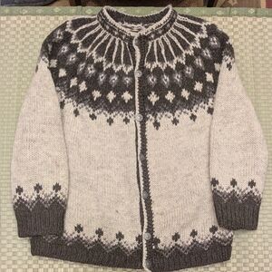 Unbranded 100% Wool Nordic Cardigan Sweater Size M/L